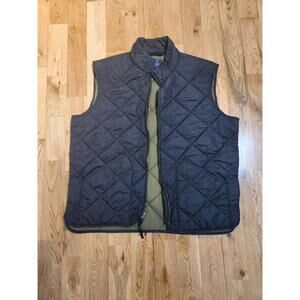J.Crew Black Men's Vest Quilted Full Zip Pockets Men's L